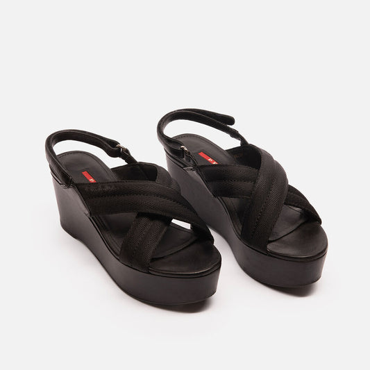 Prada Sport Black Platform Sandal