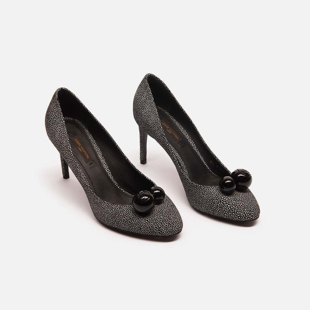 Louis Vuitton Black & White Bead Pumps