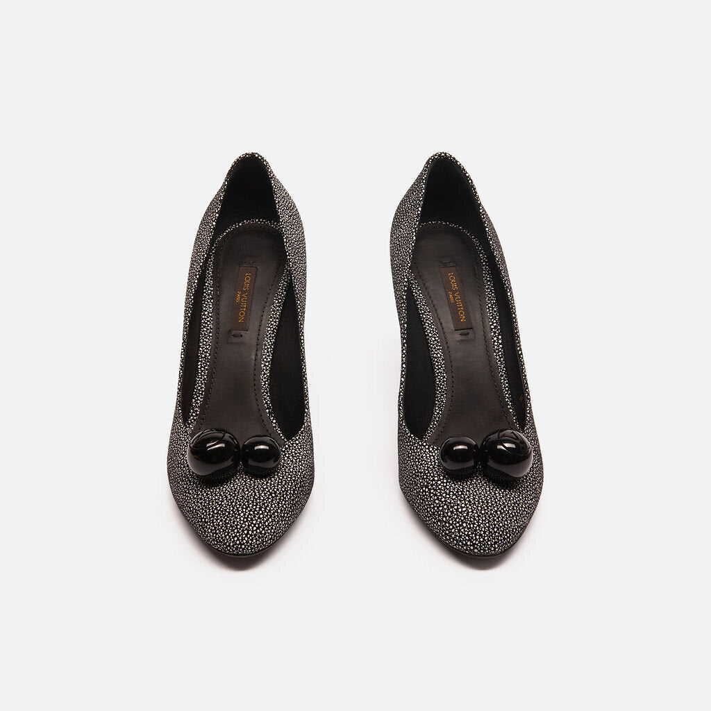 Louis Vuitton Black & White Bead Pumps