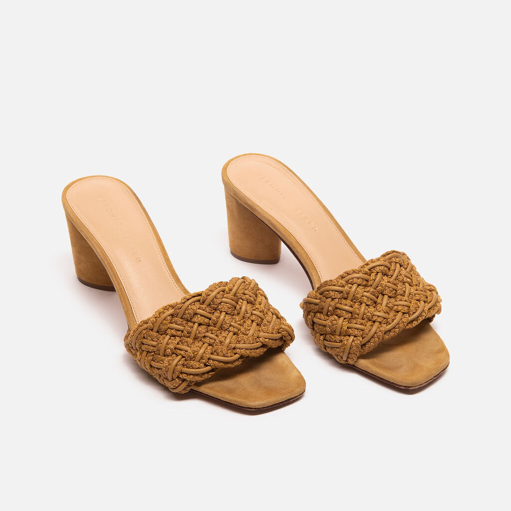 Veronica Beard Yellow Woven Mule Sandal