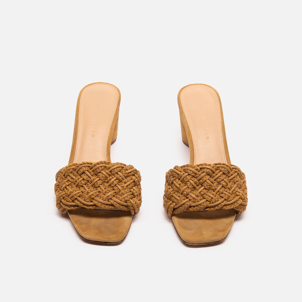 Veronica Beard Yellow Woven Mule Sandal