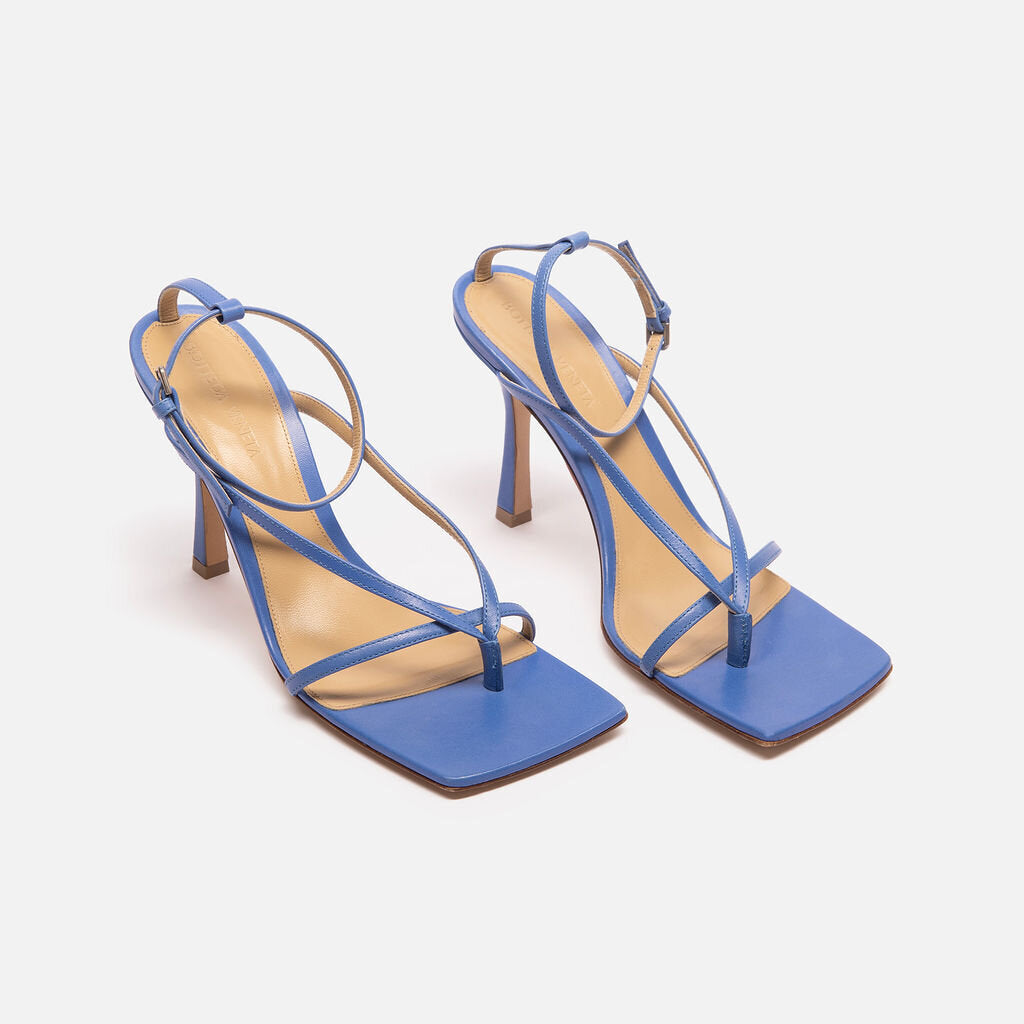 Bottega Veneta Blue Leather Strappy Heel
