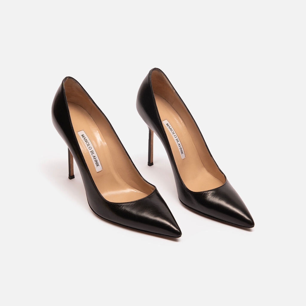 Manolo Blahnik Black Leather Pump
