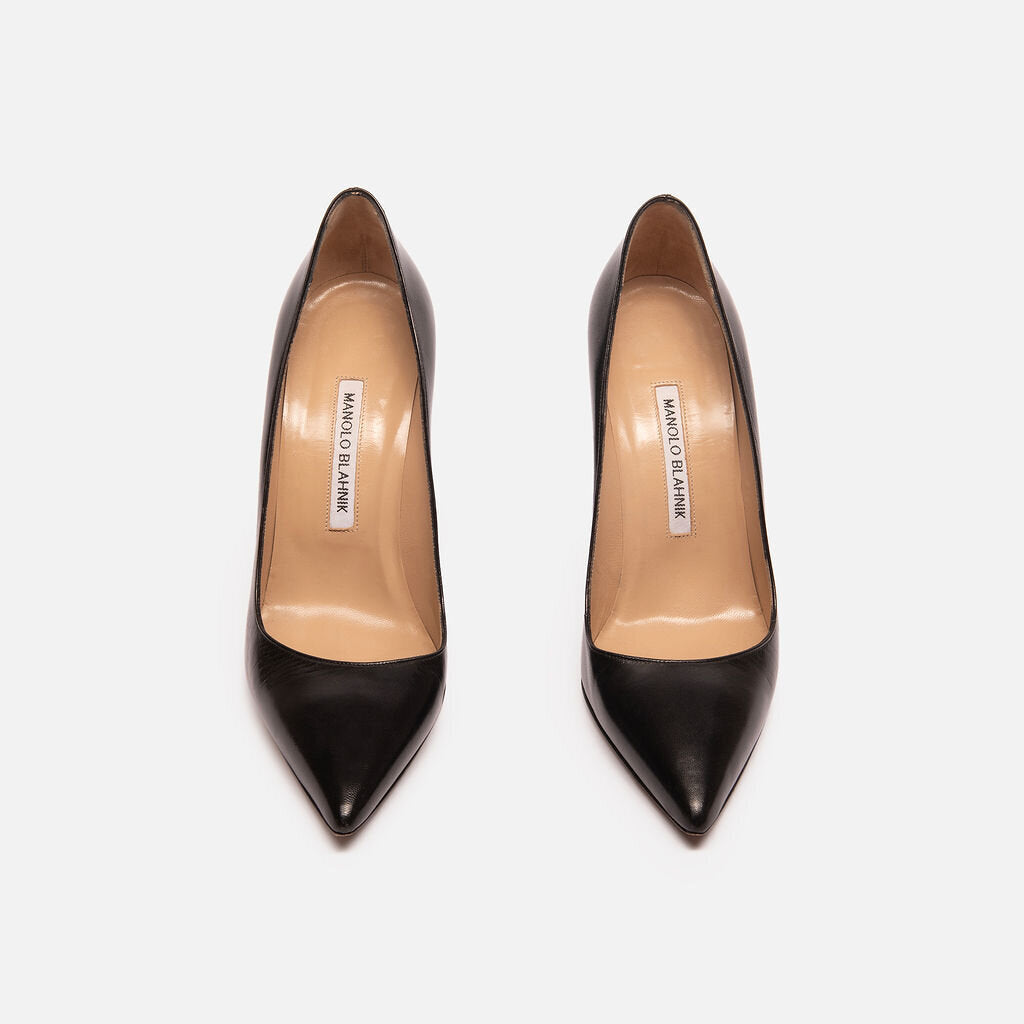 Manolo Blahnik Black Leather Pump