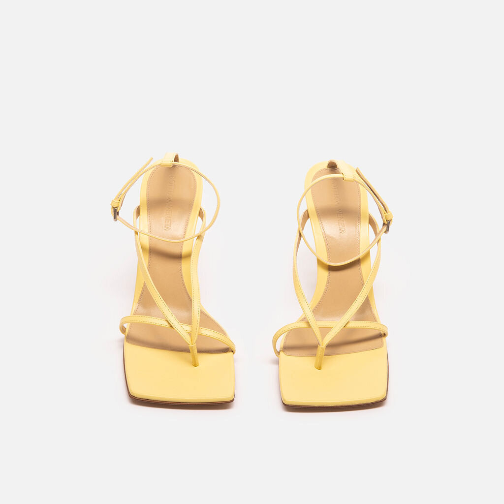 Bottega Veneta Yellow Leather Strappy Heel