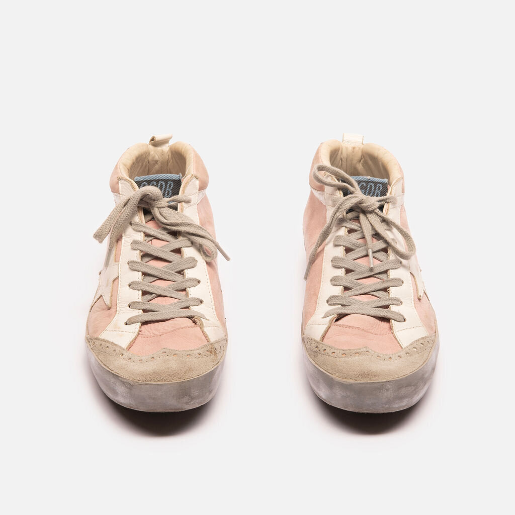 Golden Goose Pink Leather High Top Sneaker