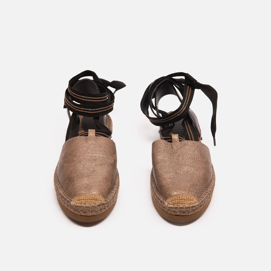 Brunello Brown Metallic Espadrilles