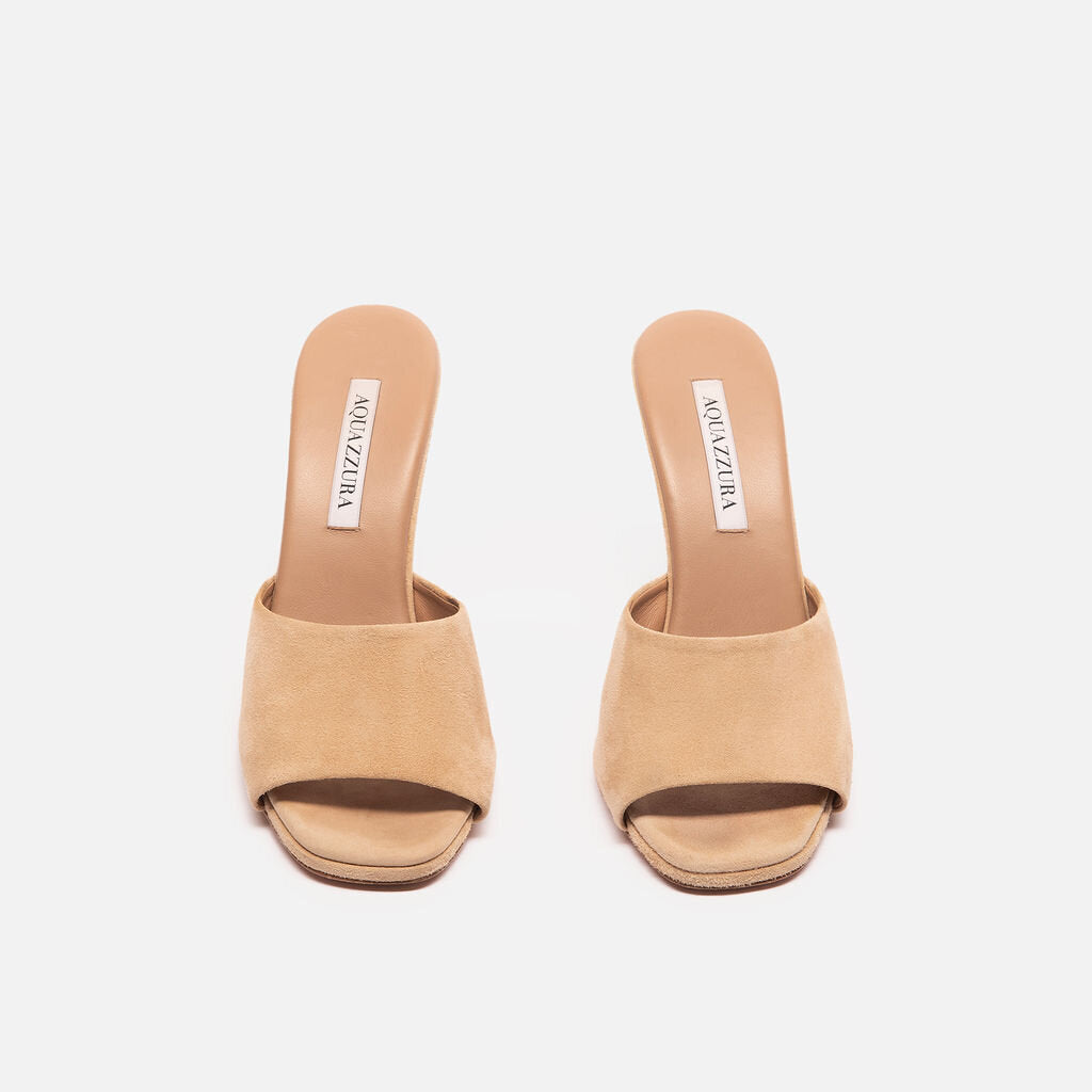 Aquazzura Tan Suede Mule Heel