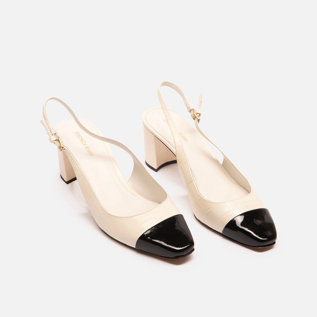 Veronica Beard Black & White Slingback Heel