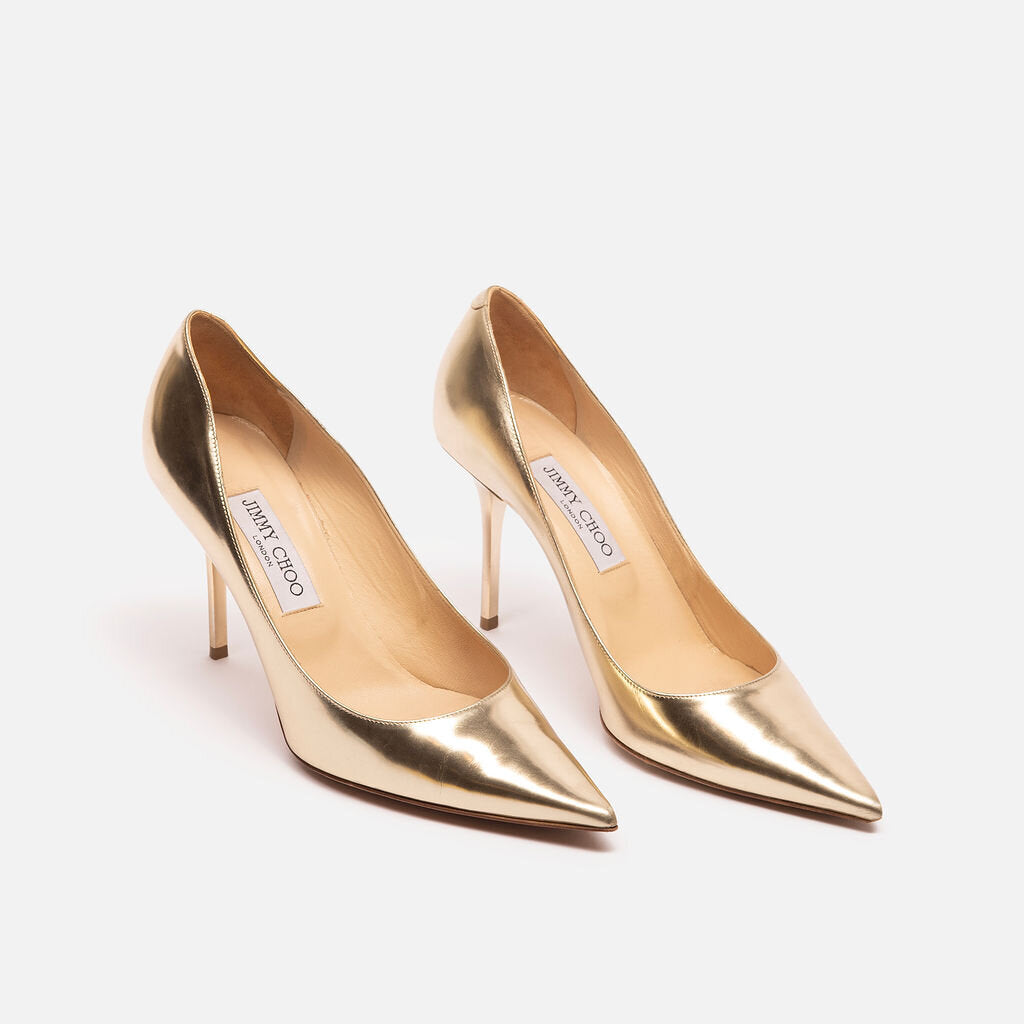 Jimmy Choo Metallic Gold Leather Pumps