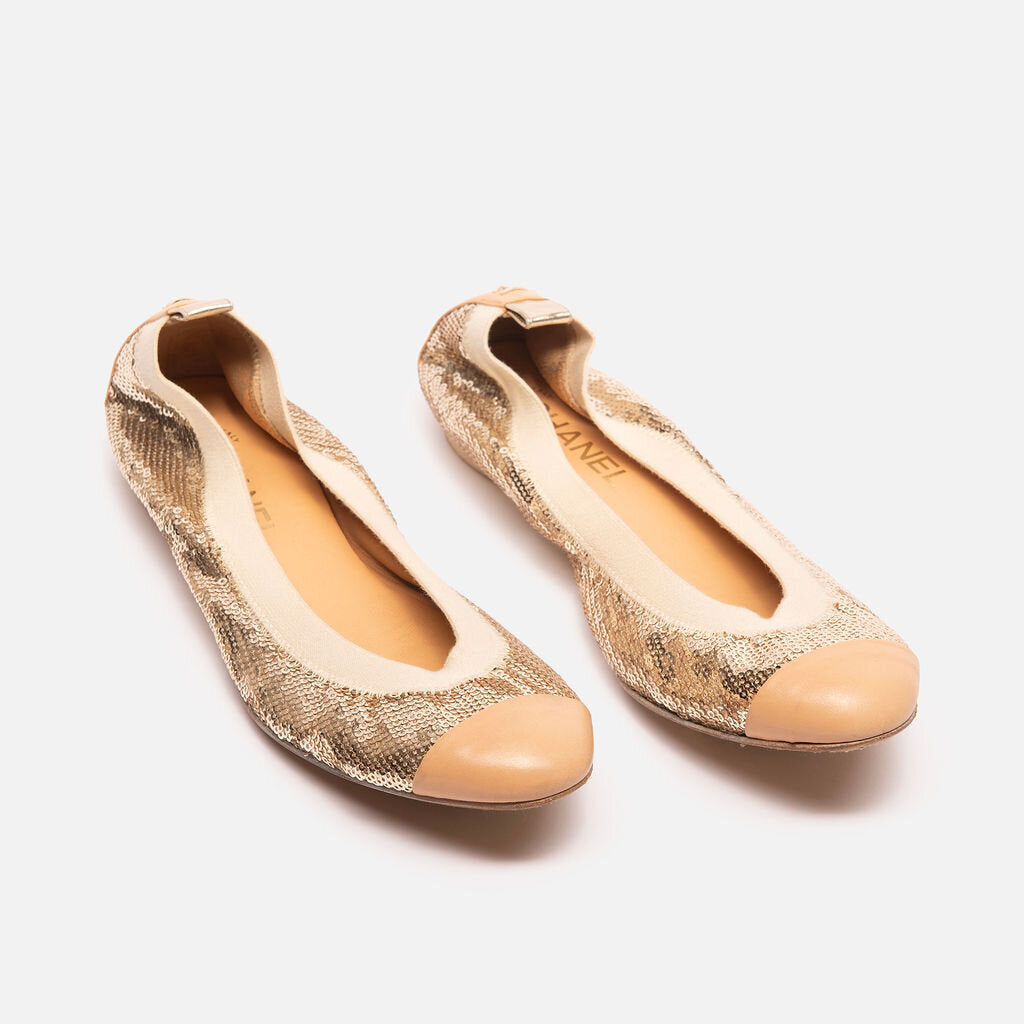 Chael Gold Sequin Ballet Flats