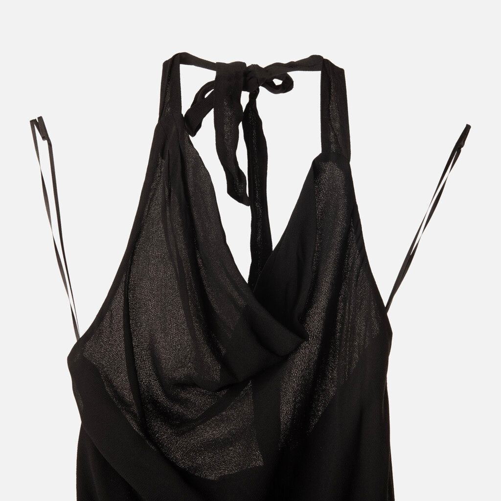 Reformation Black Halter Neck Mini Dress