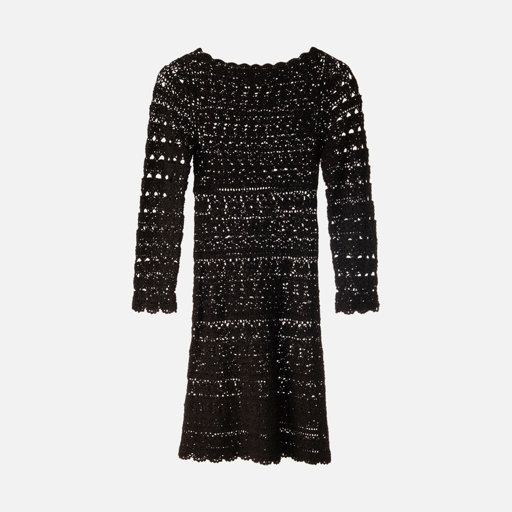 Doen Black Crochet Mini Dress (sample)
