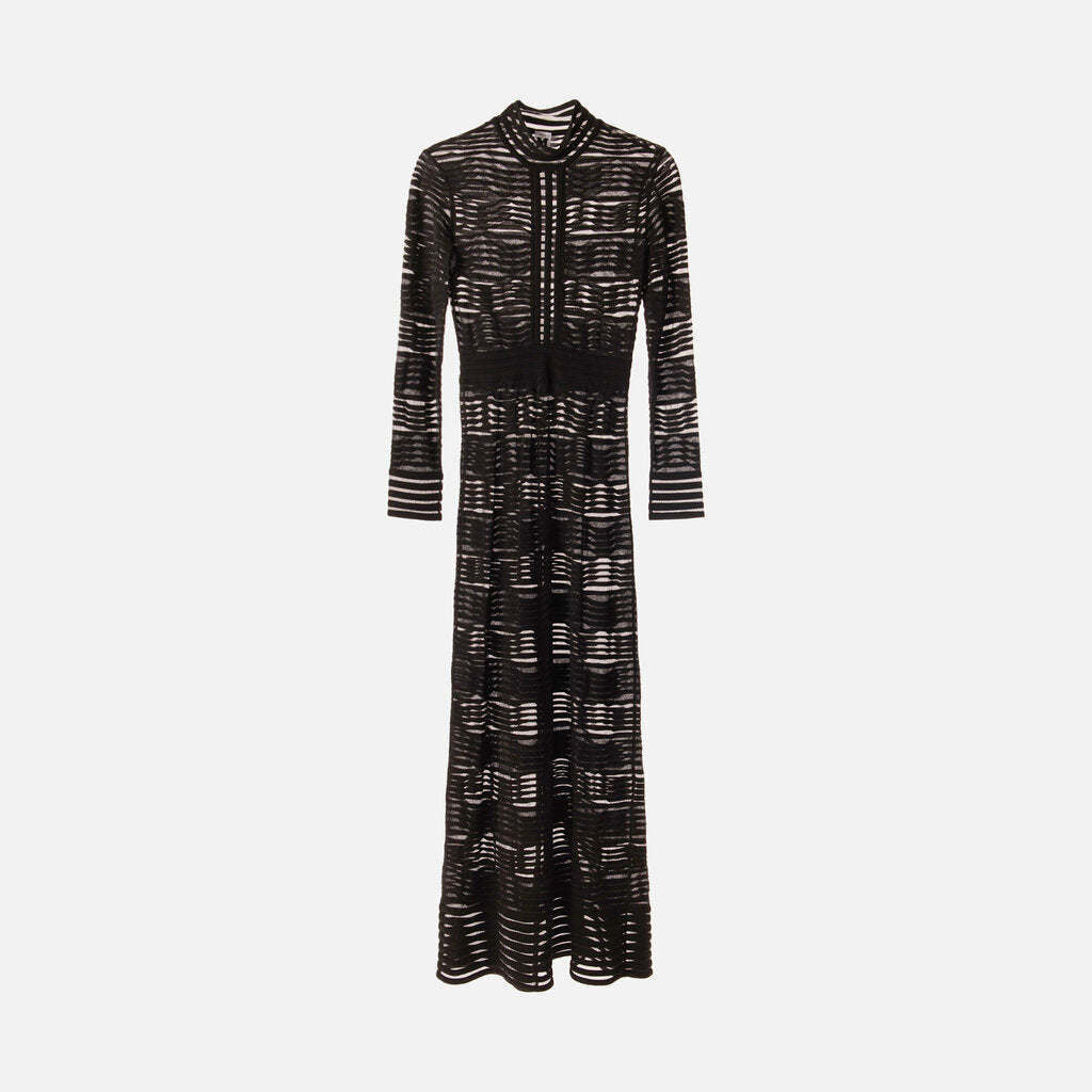M Missoni Black Pattern Knit Maxi Dress