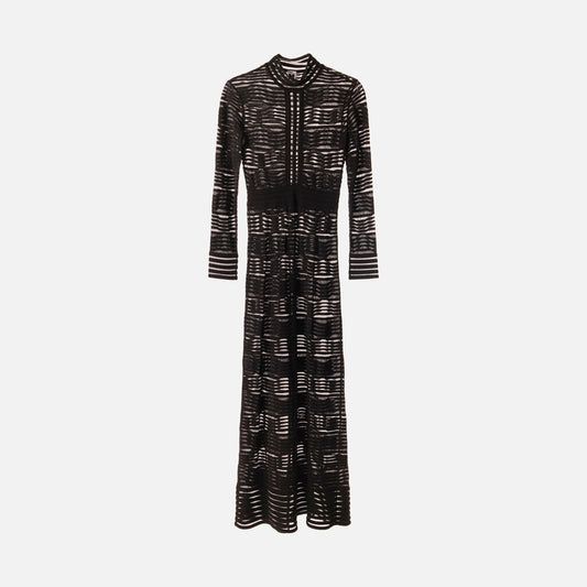 M Missoni Black Pattern Knit Maxi Dress