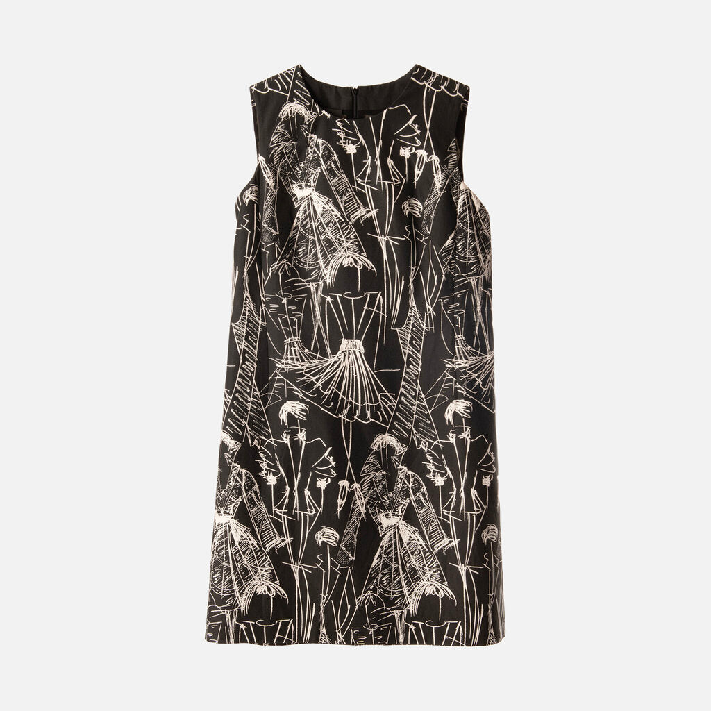Akris Black/White Cotton Dress