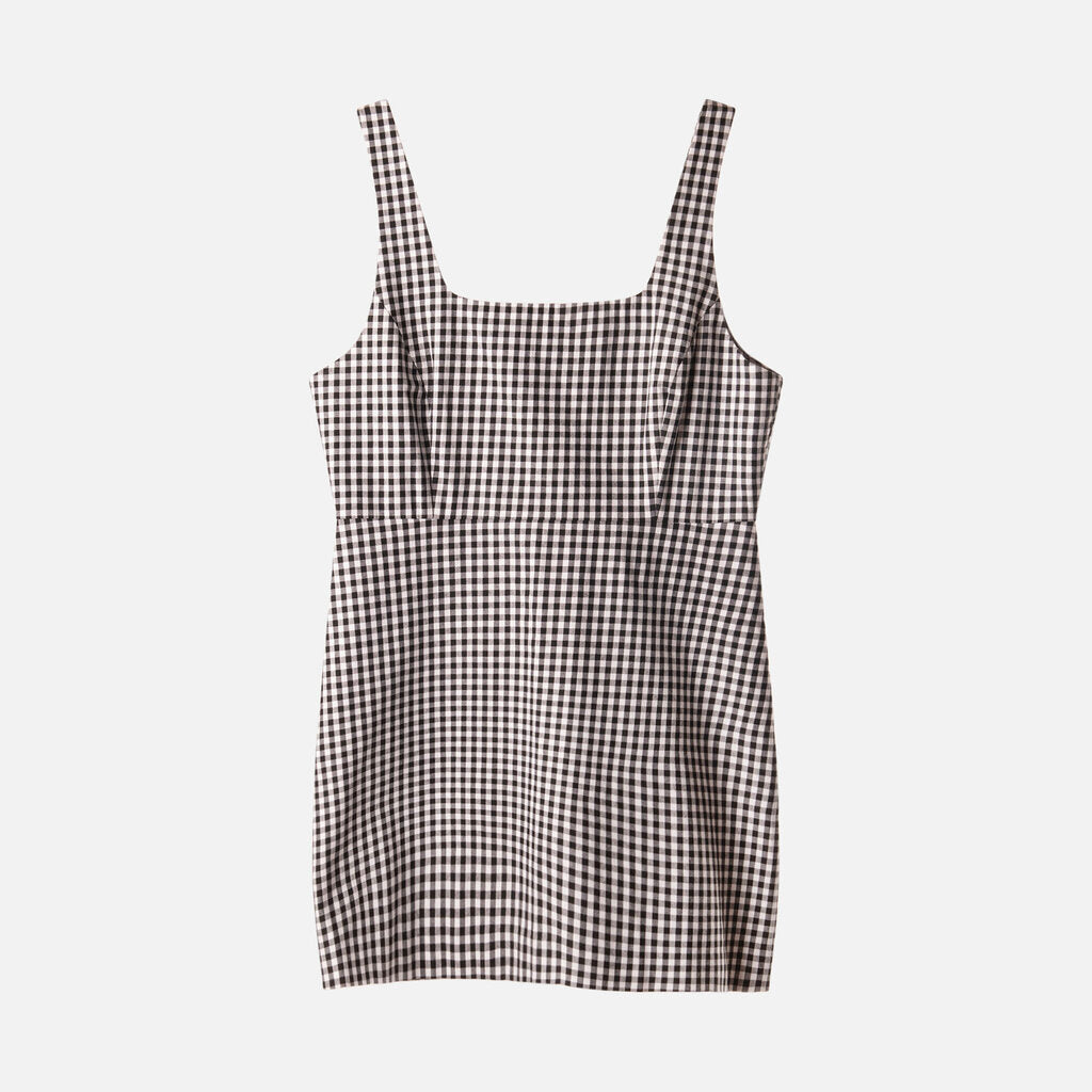 Favorite Daughter Black/White Gingham Cotton Mini Dress