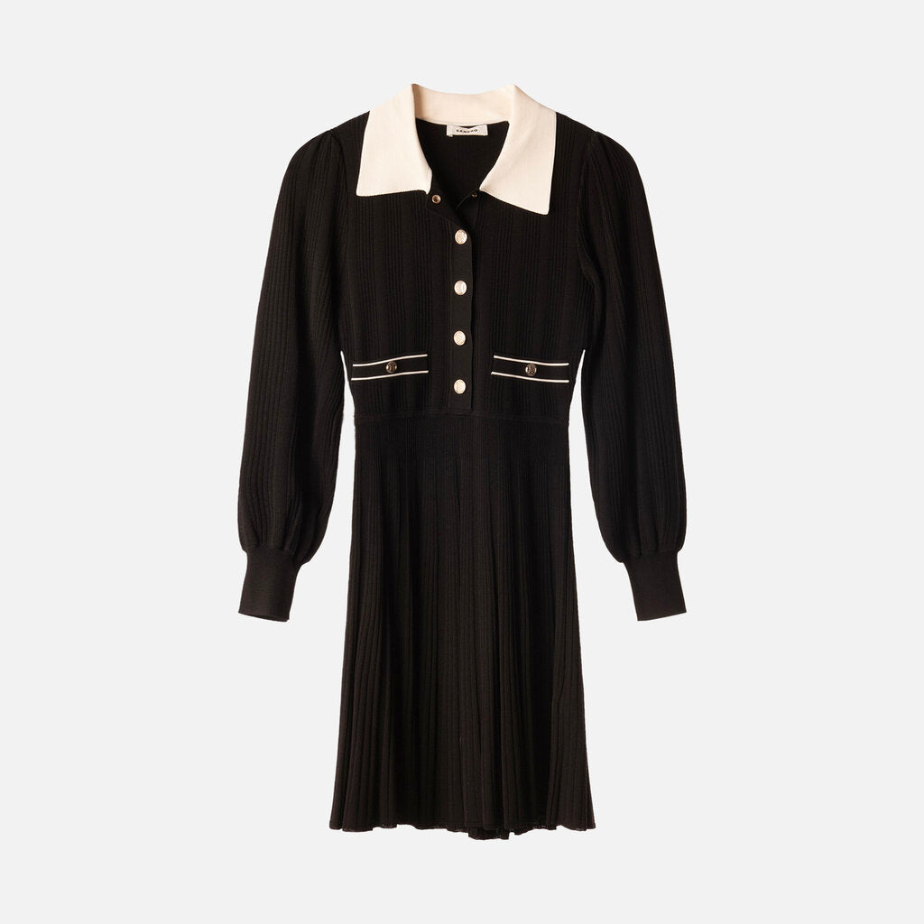 Sandro Black Viscose Mini Dress