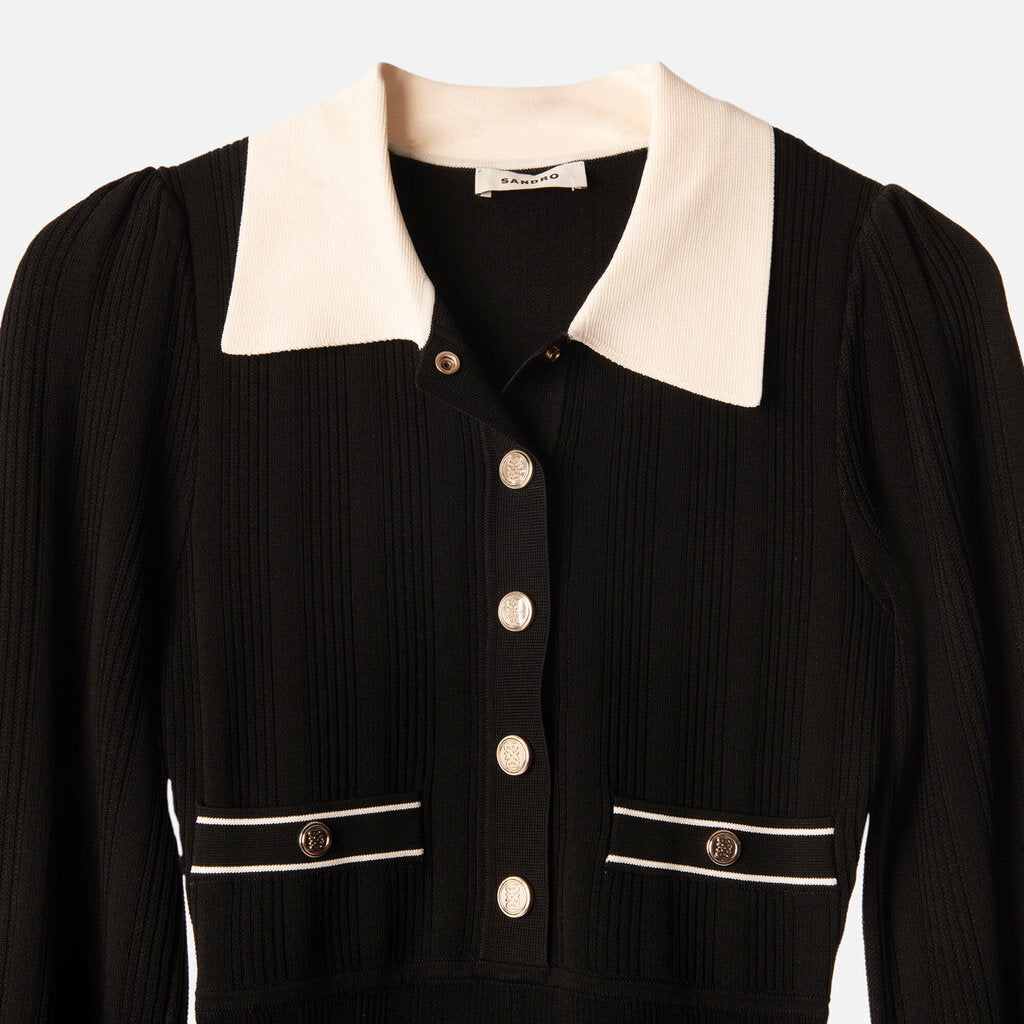 Sandro Black Viscose Mini Dress