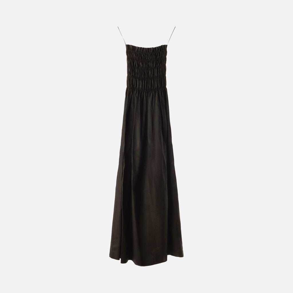 SIR. Black Linen Strapless Maxi Dress