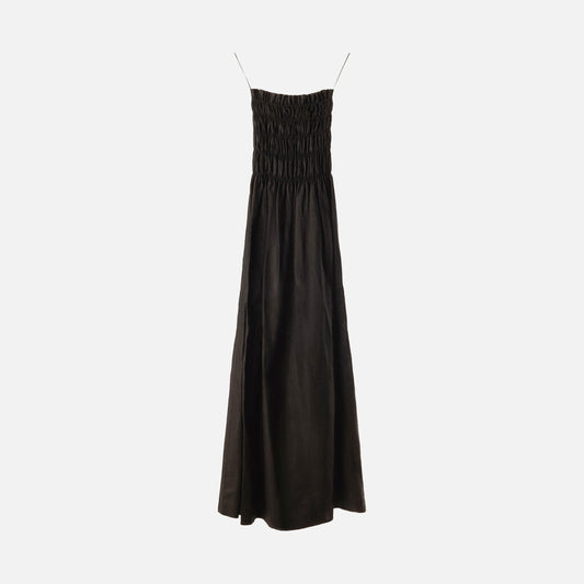 SIR. Black Linen Strapless Maxi Dress