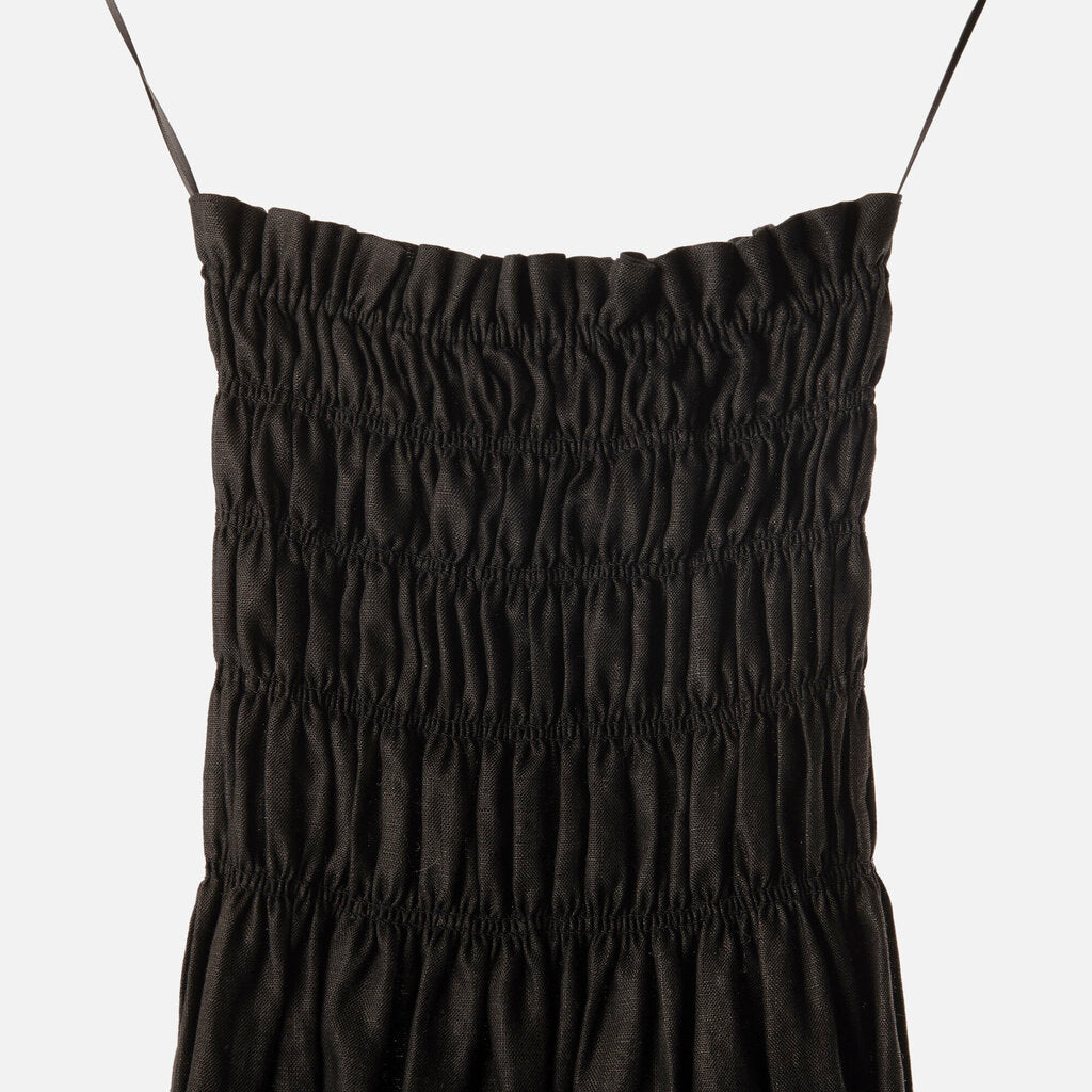 SIR. Black Linen Strapless Maxi Dress