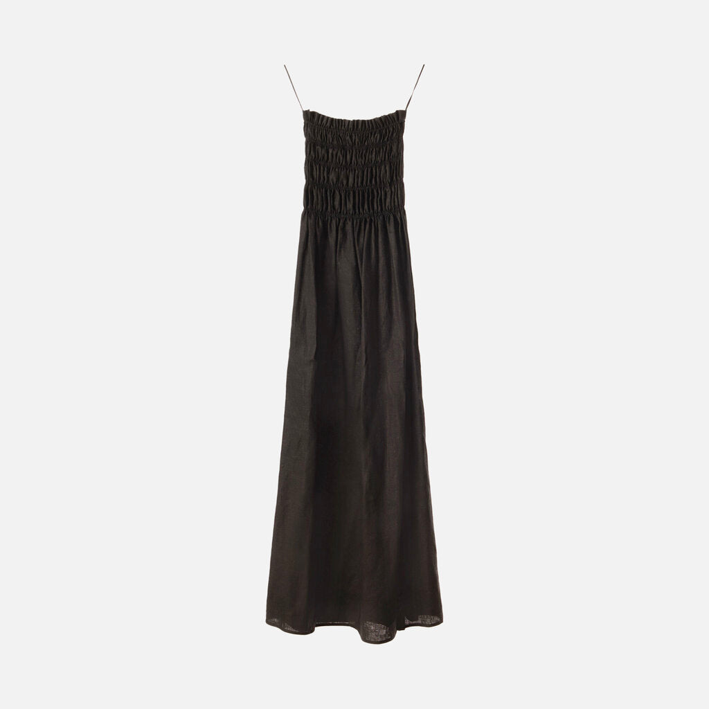 SIR. Black Linen Strapless Maxi Dress