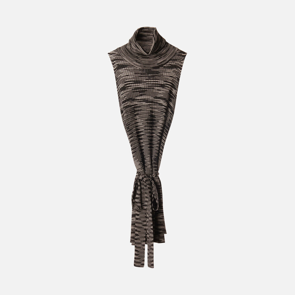 M Missoni Black/White Knit Sleeveless Turtleneck