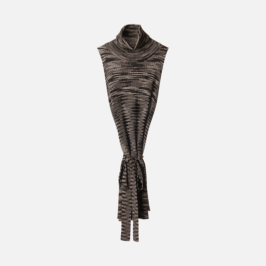 M Missoni Black/White Knit Sleeveless Turtleneck