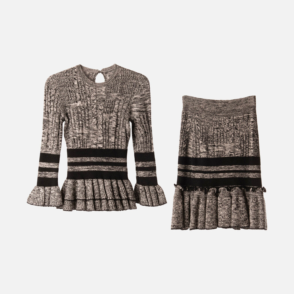 Alexander McQueen Black & White Skirt & Sweater Set