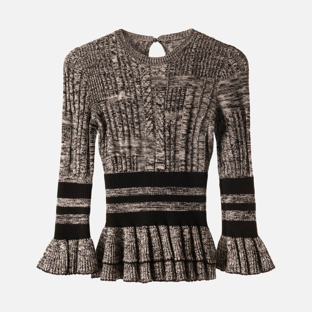 Alexander McQueen Black & White Skirt & Sweater Set