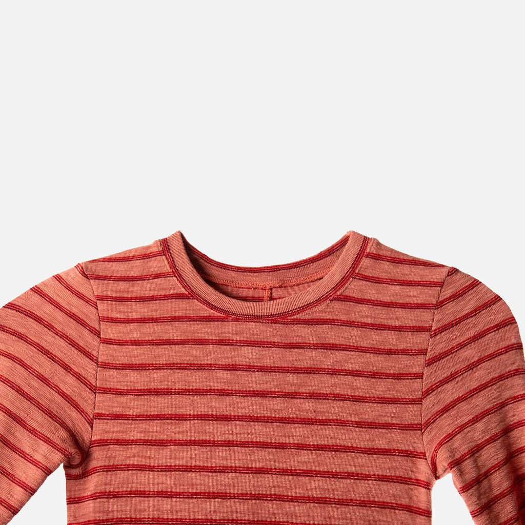 Enza Costa Red Viscose & Cotton Striped Shirt Dress