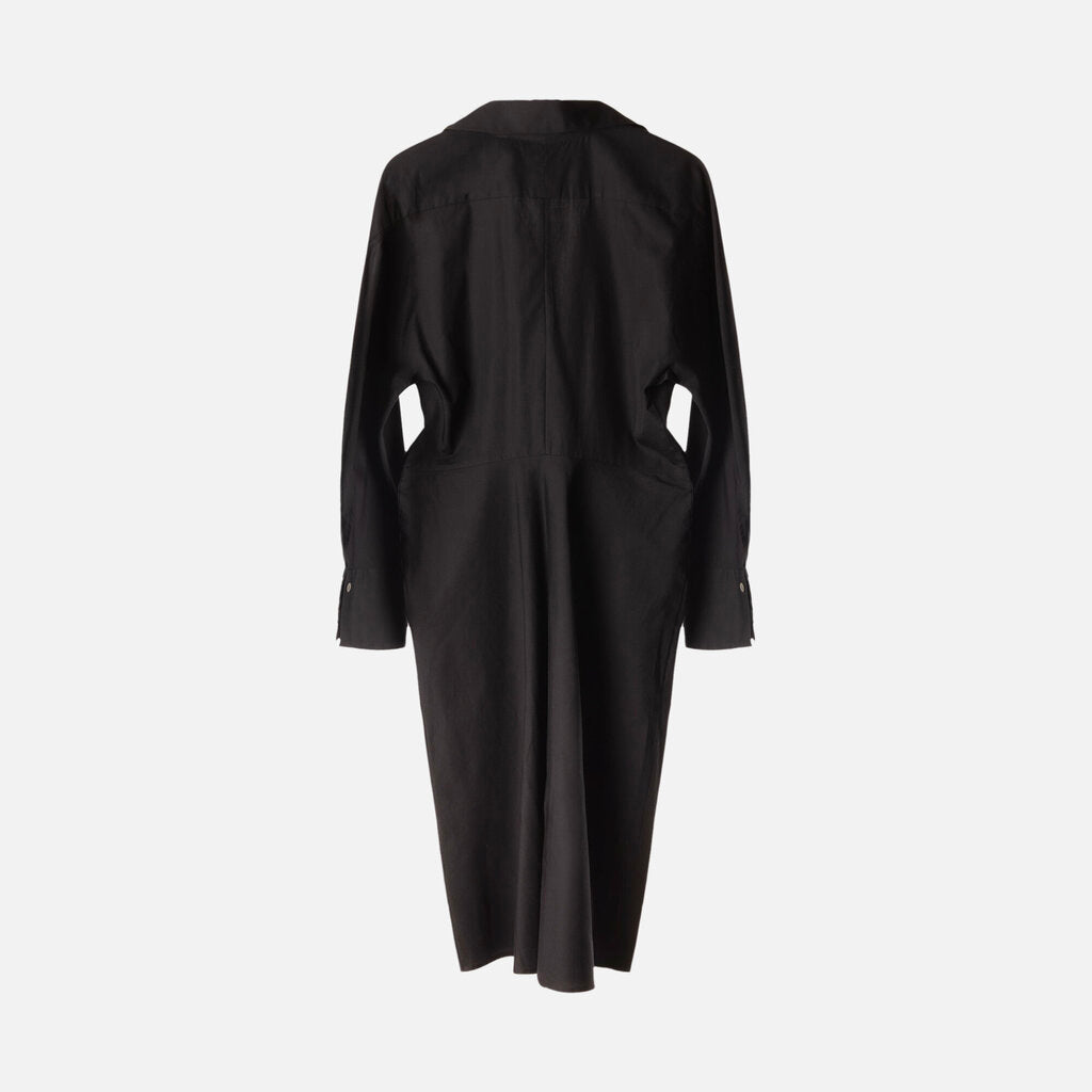 Vince Black Cotton Button Down Dress, S