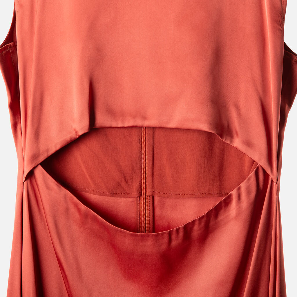 Lou Lou Studio Red Satin Viscose Cut Out Maxi Dress