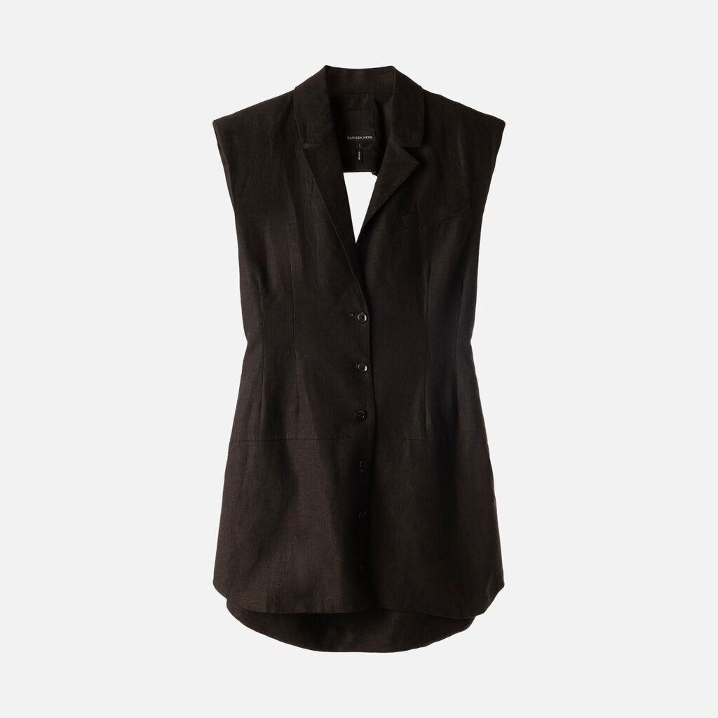 Marissa Webb Black Linen Mini Dress