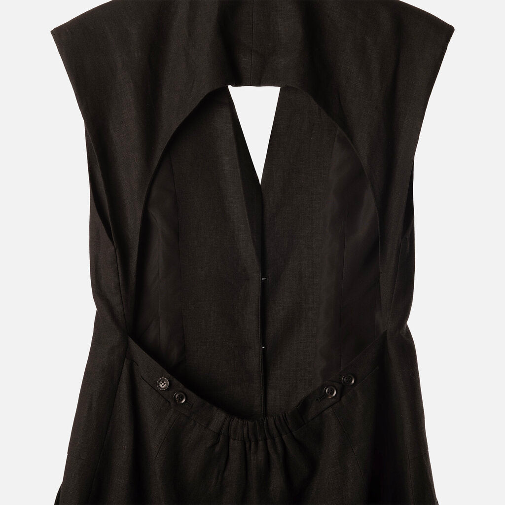 Marissa Webb Black Linen Mini Dress