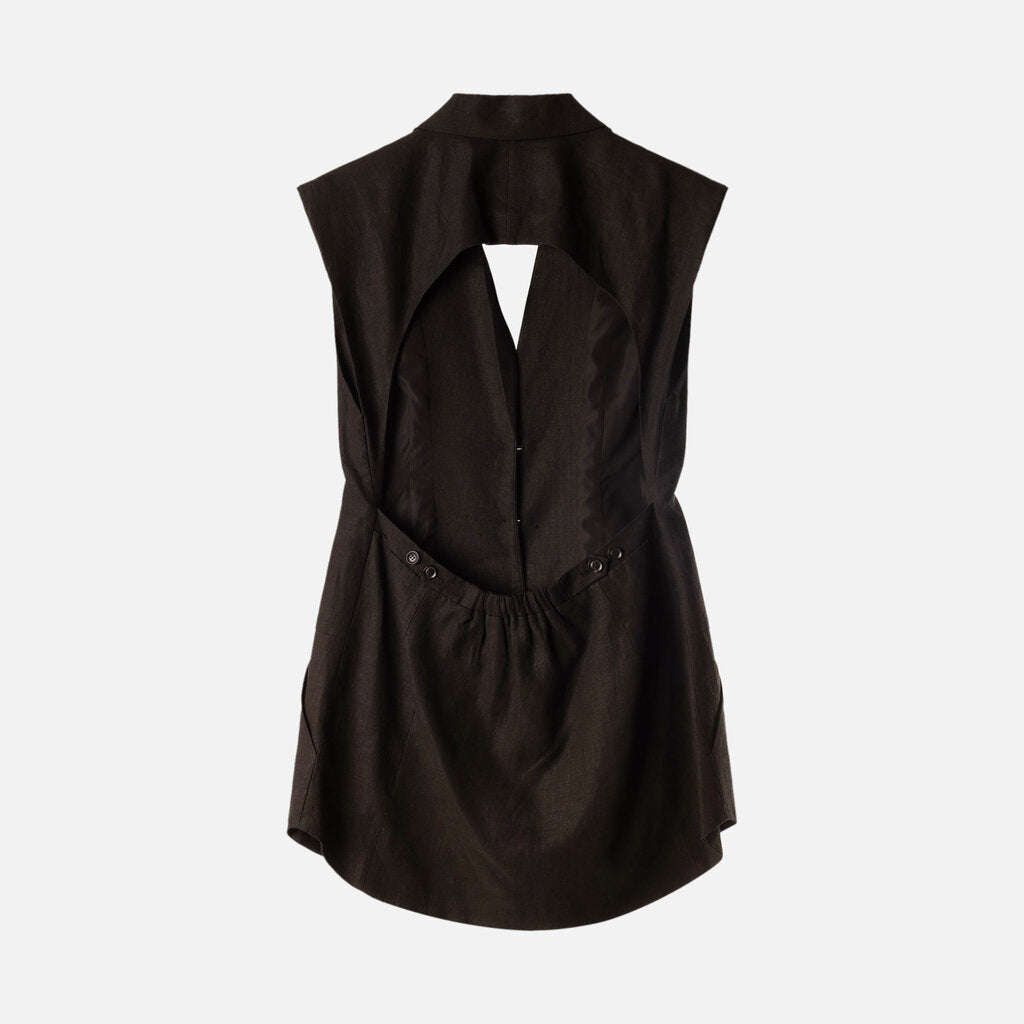 Marissa Webb Black Linen Mini Dress