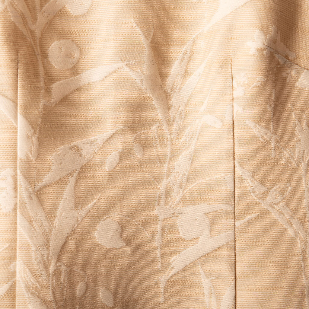 Lafayette 148 Beige & White Floral Cotton & Silk Midi Dress