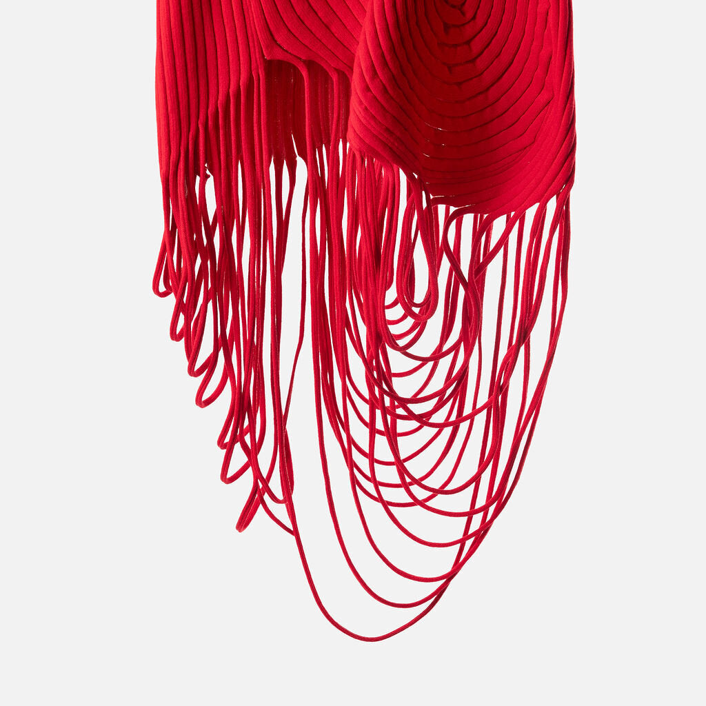 Ferragamo Red Sculpted Rib Mini Dress