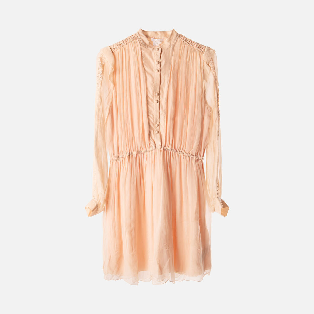 Chloe Light Peach Silk Dress