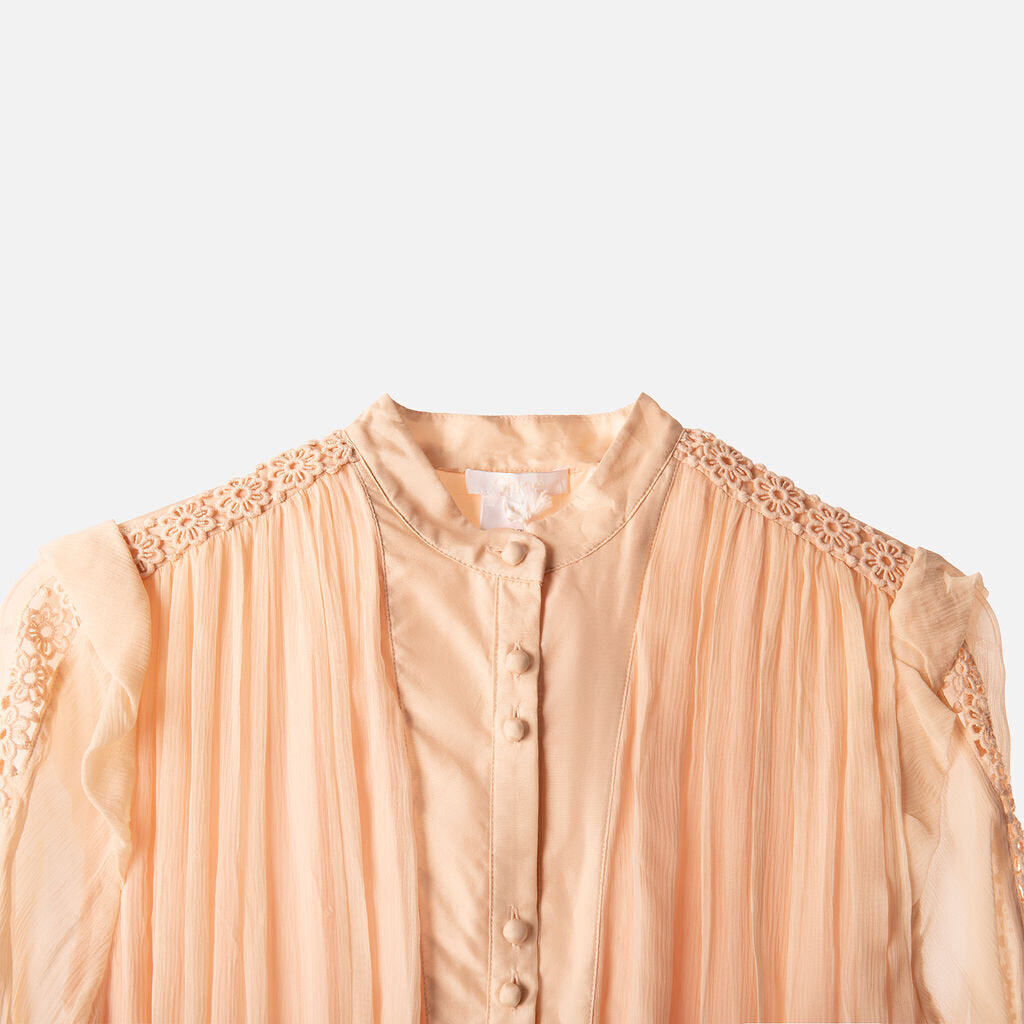 Chloe Light Peach Silk Dress