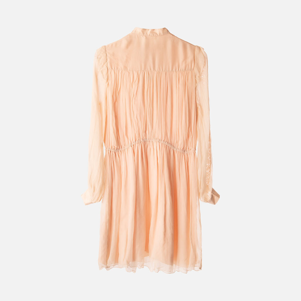 Chloe Light Peach Silk Dress