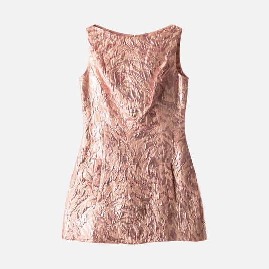 Balenciaga Pink Metallic Acetate & Silk Mini Dress