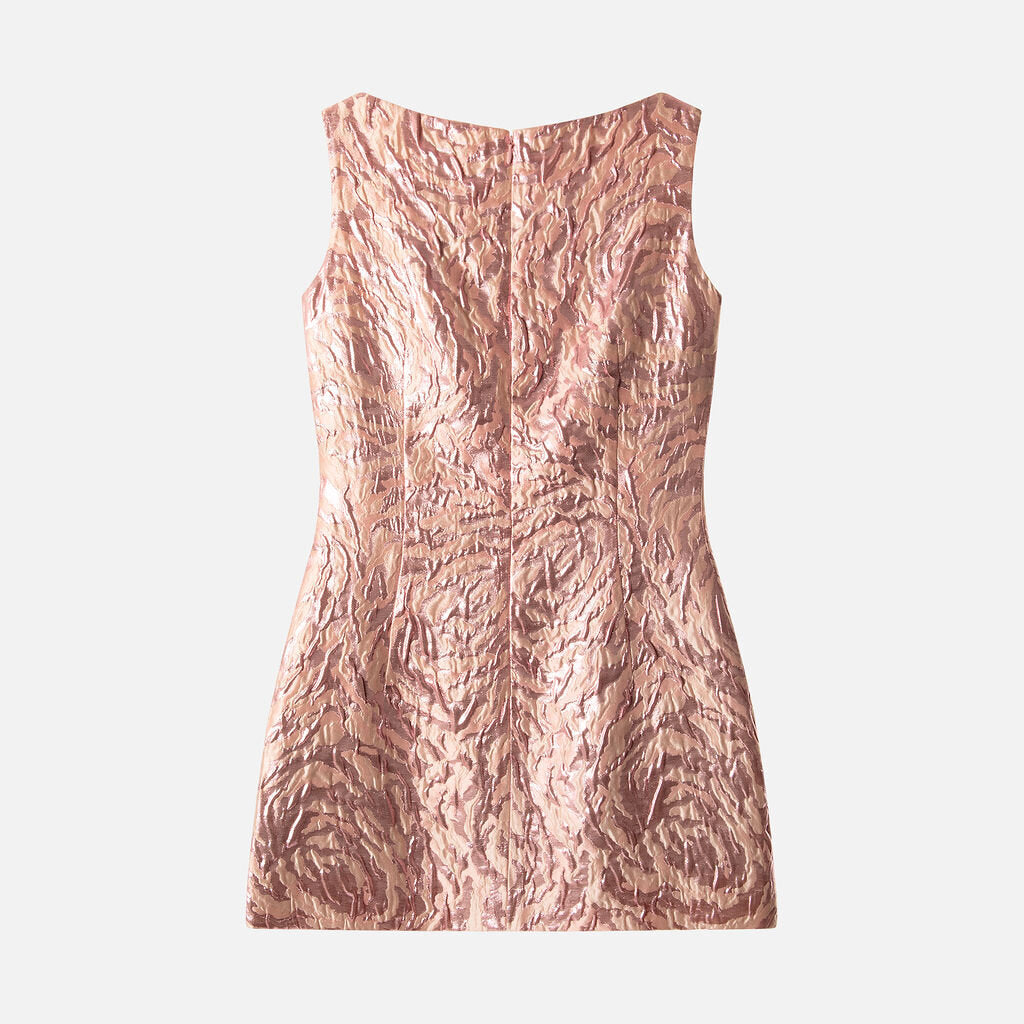 Balenciaga Pink Metallic Acetate & Silk Mini Dress