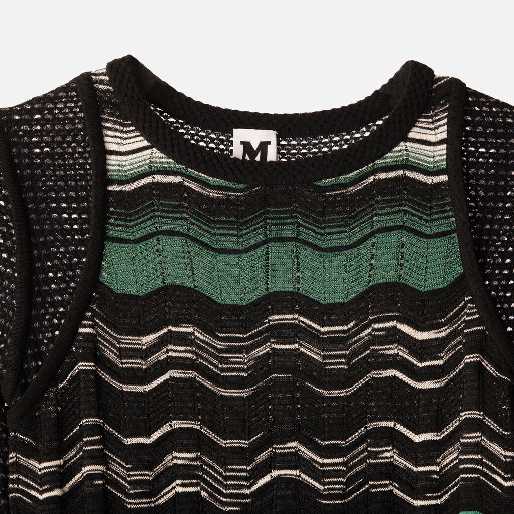 M Missoni Green Wave Knit Dress