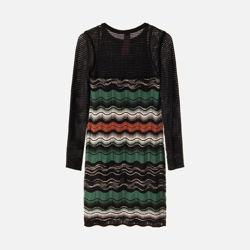 M Missoni Green Wave Knit Dress