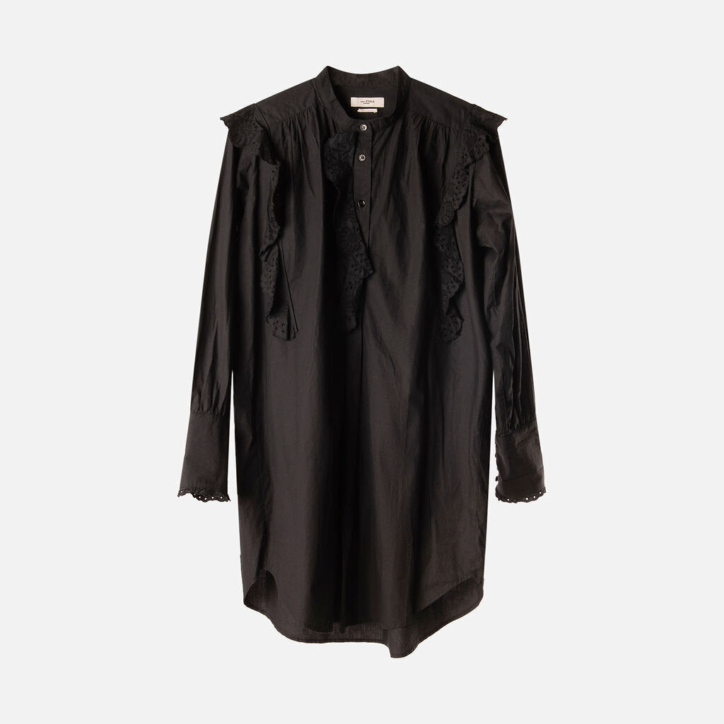 Isabel Marant Etoile Black Cotton Shirt Dress