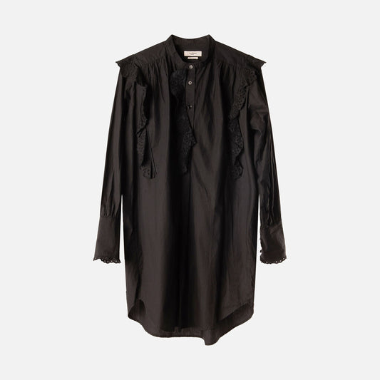Isabel Marant Etoile Black Cotton Shirt Dress
