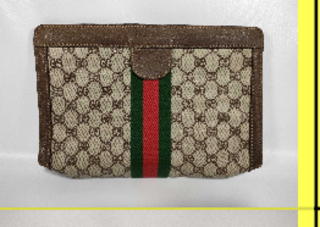 Monogram Stripe Clutch