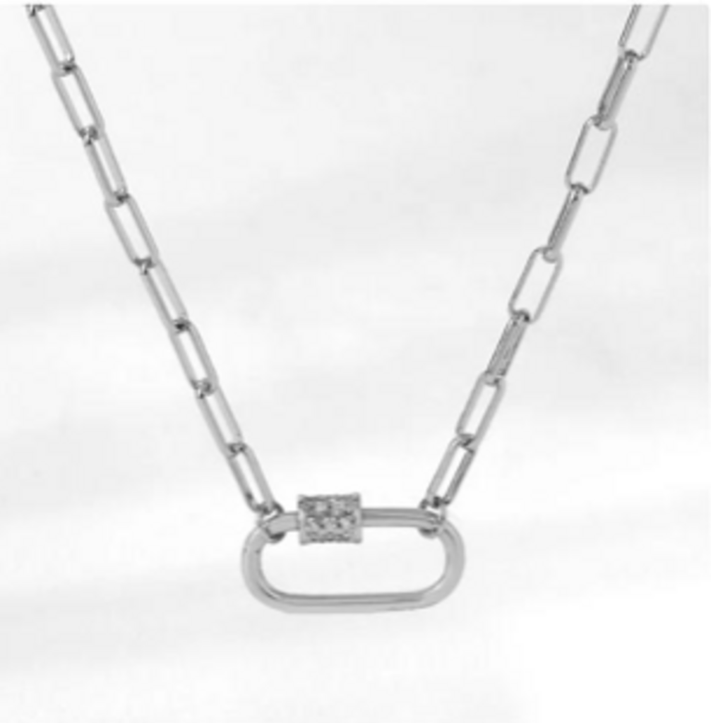 PAPERCLIP CARABINER NECKLACE WG